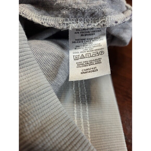 Lou & Grey Linen Pants Women's Small Grey Elastic Waist Drawstring Crop Jogger - Picture 11 of 11